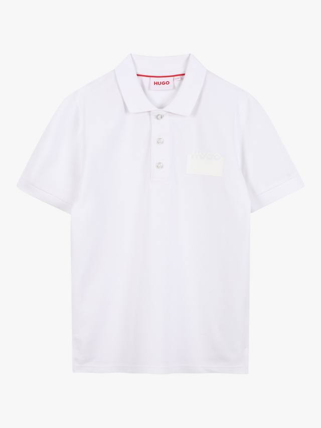 

Детская хлопковая поло с коротким рукавом HUGO BOSS, White
