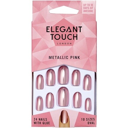 

Металлические розовые накладные ногти Elegant Touch