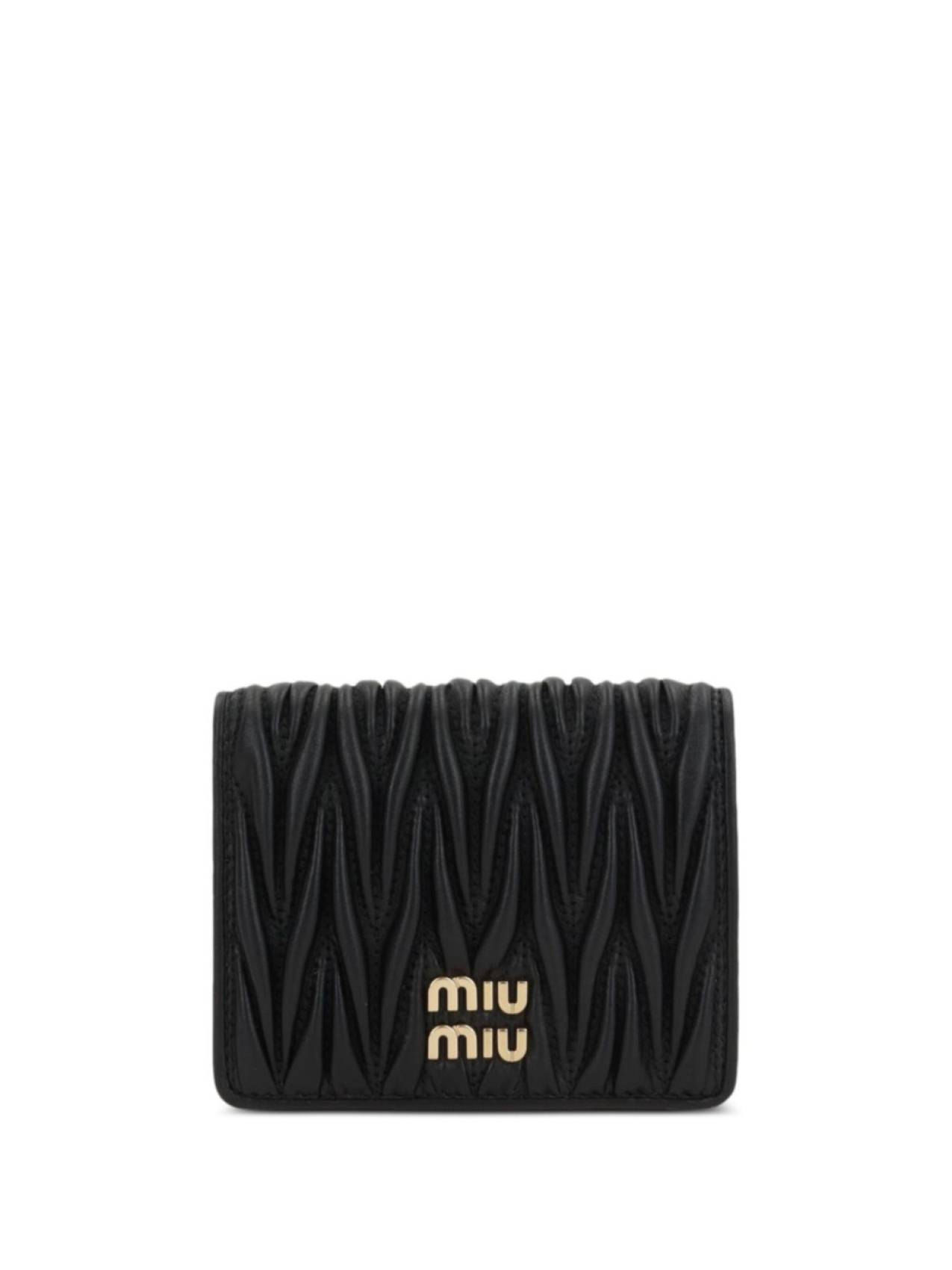 

Кошелек из матлассе с логотипом Miu Miu, черный