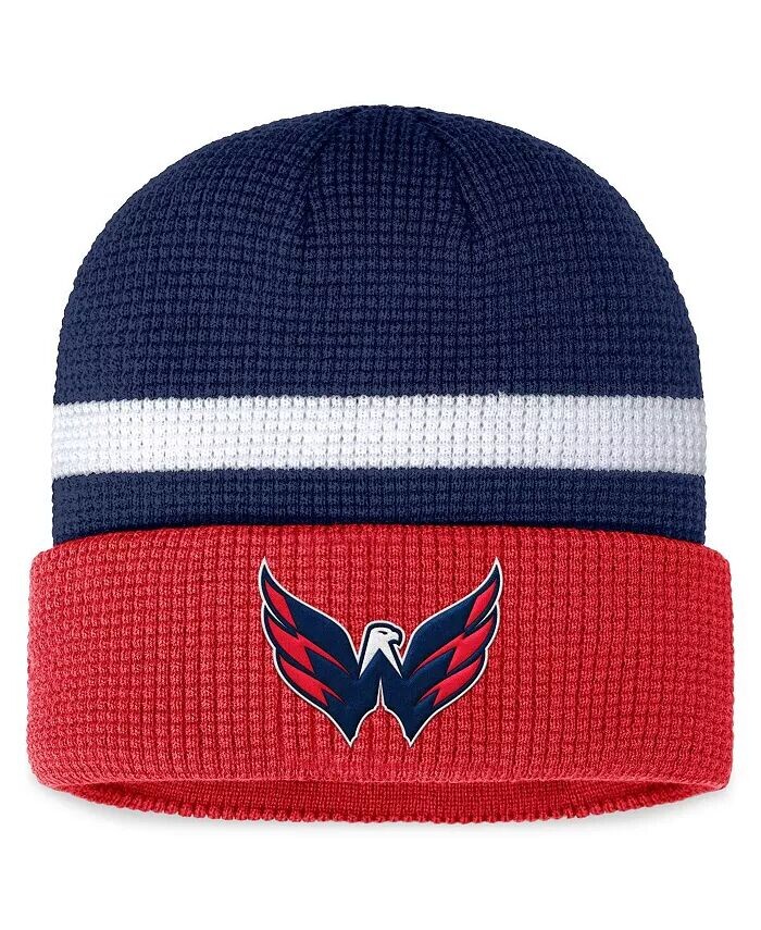 

Мужская темно-синяя красная вязаная шапка Washington Capitals Fundamental с манжетами Fanatics, синий