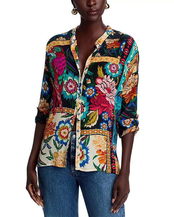 

Шелковая рубашка «Одри» большого размера Johnny Was, мультиколор