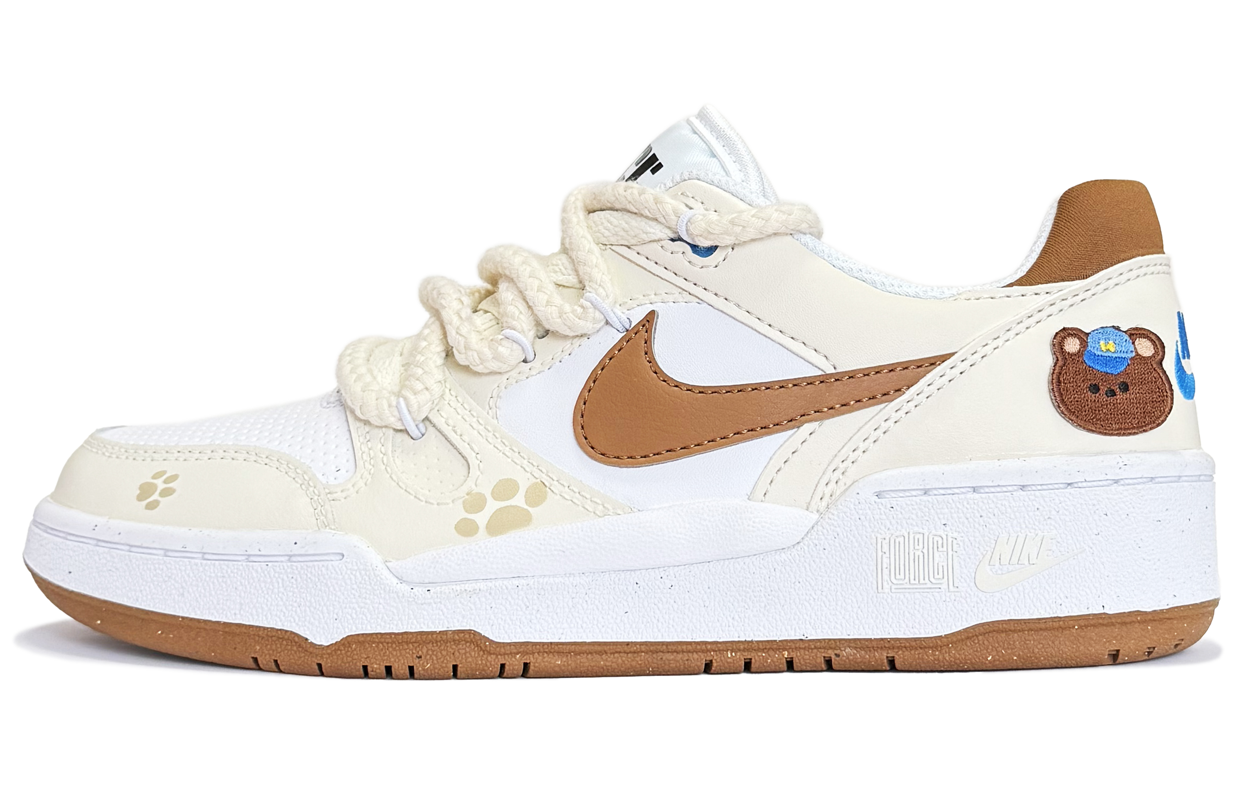 

Nike Легкие низкие кроссовки для скейтбординга Full Force Cushioning, мужские, коричневые, белые