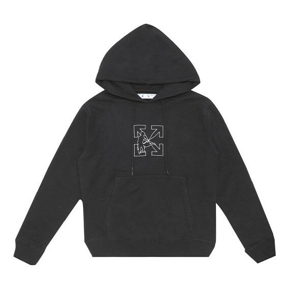 

Толстовка fw20 embroidery hooded pullover men black Off-White, черный