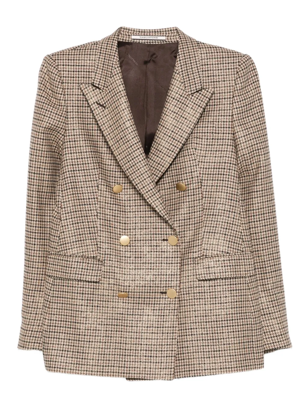 

Двубортный блейзер в ломаную клетку Tagliatore, нейтральный
