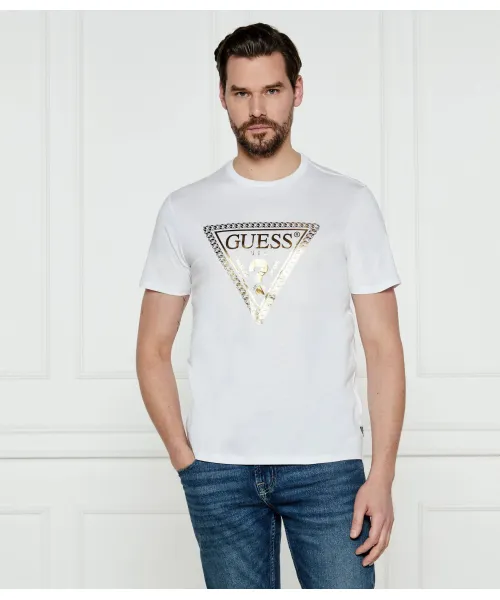 

Футболка с тремя бревнами Regular fit Guess Jeans, белый