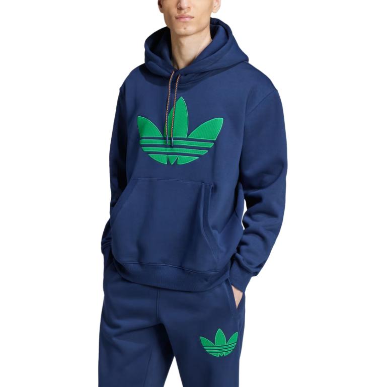 Adidas Originals Флисовая толстовка с капюшоном в стиле 70-х мужская Midnight Indigo — фото 4