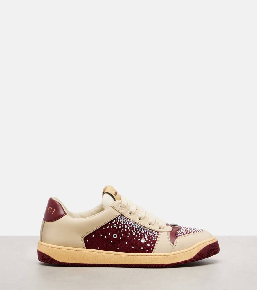 Кроссовки из декорированного холста и кожи Gucci, DM/RA-RA/C/C/RA/OW/R — фото 4