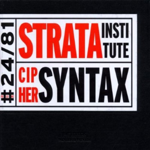 

CD диск Strata Institute: Cipher Syntax