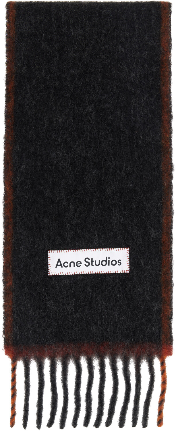 

Узкий шарф из шерсти и мохера Acne Studios, черный