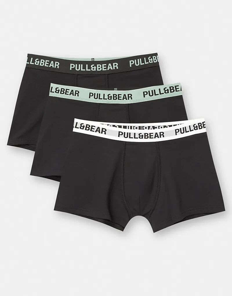 

Pull&Bear Упаковка из 3 черных трусов-боксеров с логотипом мяты на других моделях