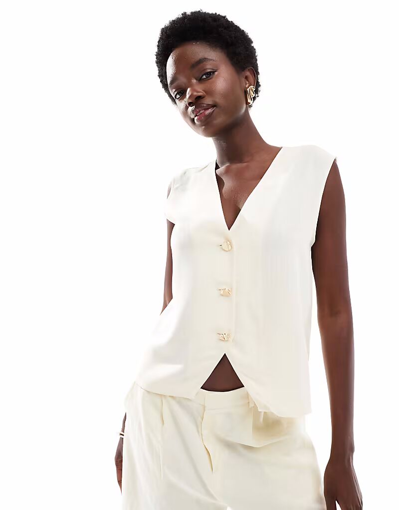 

Топ свободного кроя ASOS DESIGN цвета пахты