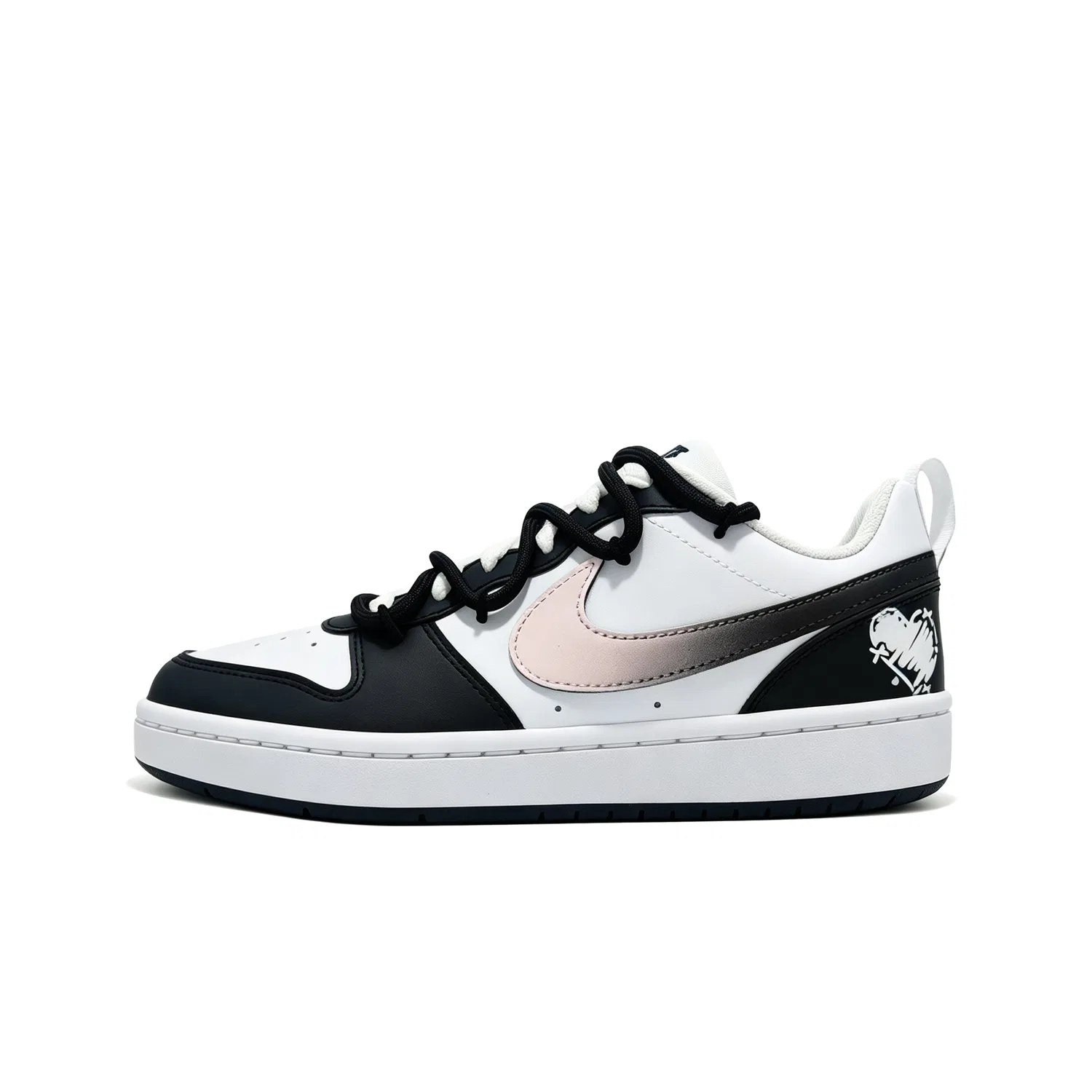 Кроссовки детские Nike Court Borough White Peach Bubble Black