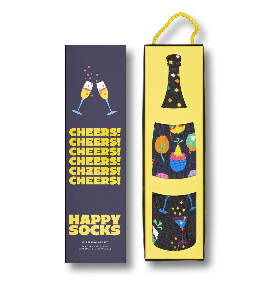 

Длинные носки Happy Socks (коробка, 2 шт.) с праздничным мотивом, черный