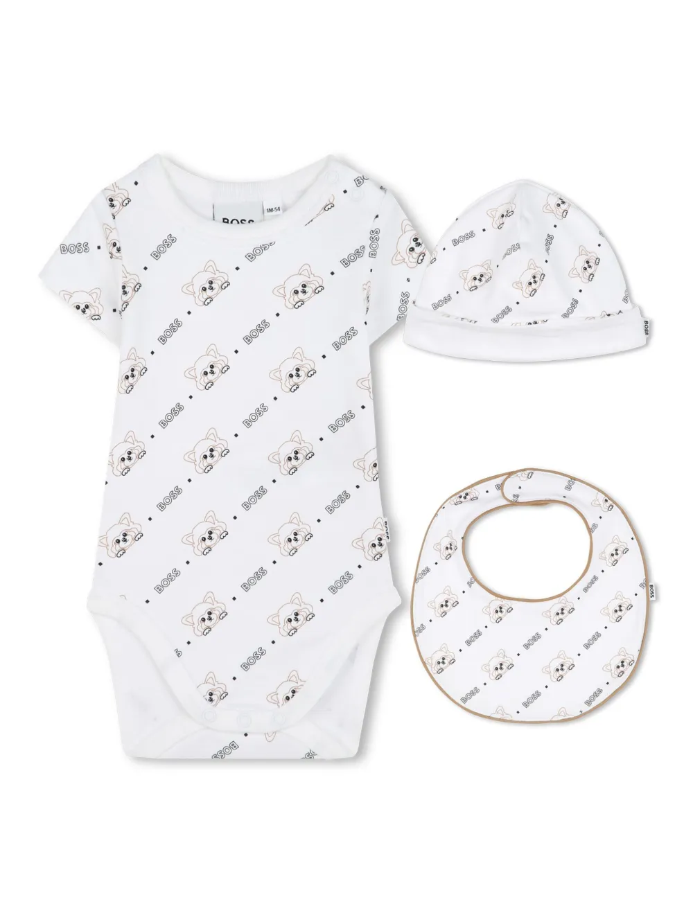 

Комплект для новорожденного с логотипом BOSS Kidswear, белый