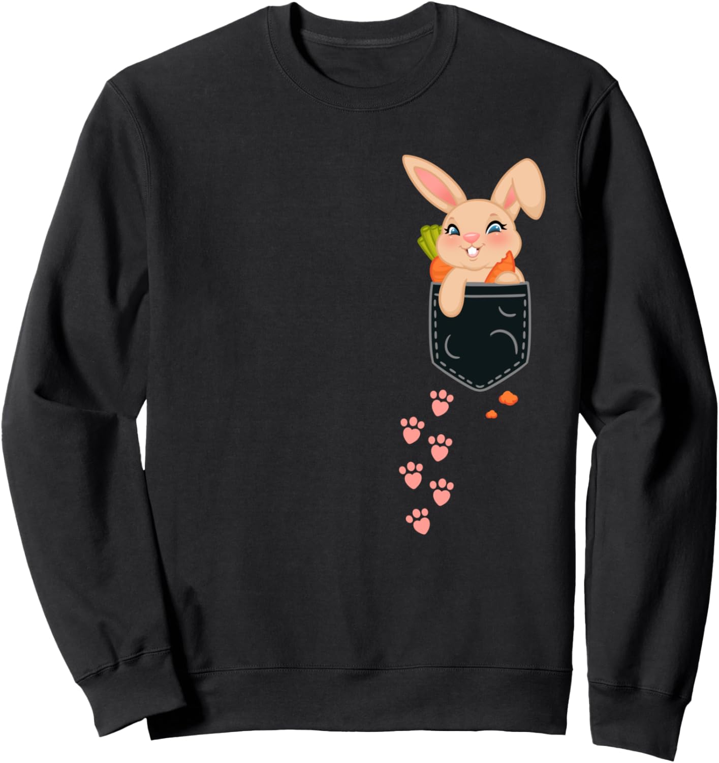 

Милая пасхальная толстовка с карманным кроликом и морковкой для любителей кроликов, для мужчин, женщин и детей, черная Happy Easter Outfits