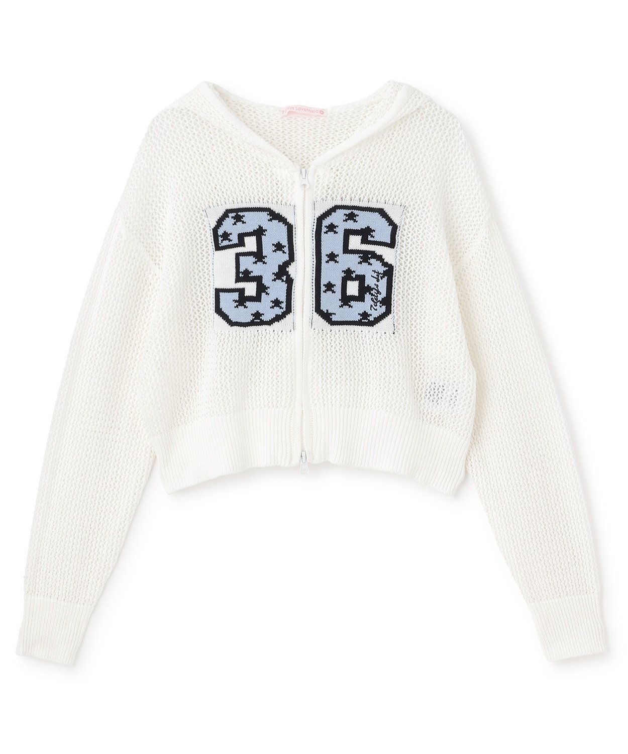 Худи из сетчатой вязки Lovetoxic, Off white