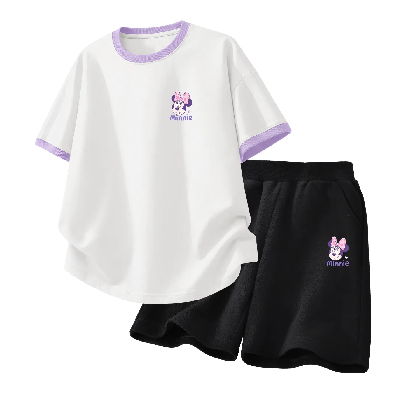 Детский спортивный костюм Casual Sportswear 2 Piece Set Disney, Di Qipini K White Purple+Di Qipini K Black