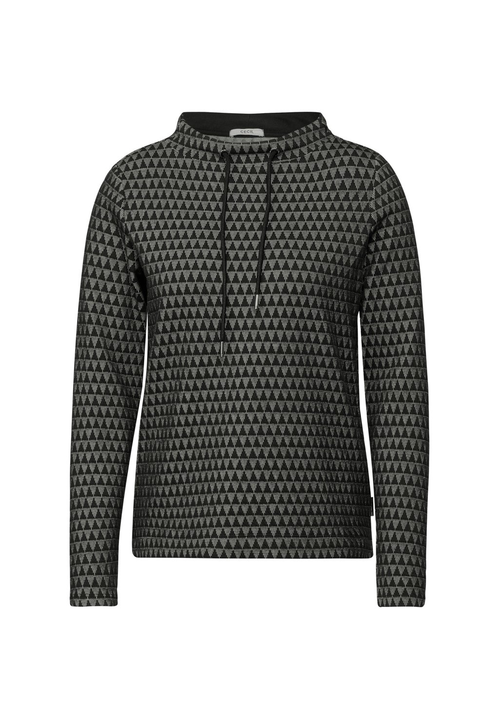 

Топ с длинными рукавами TWO-TONE JAQUARD Cecil, черный