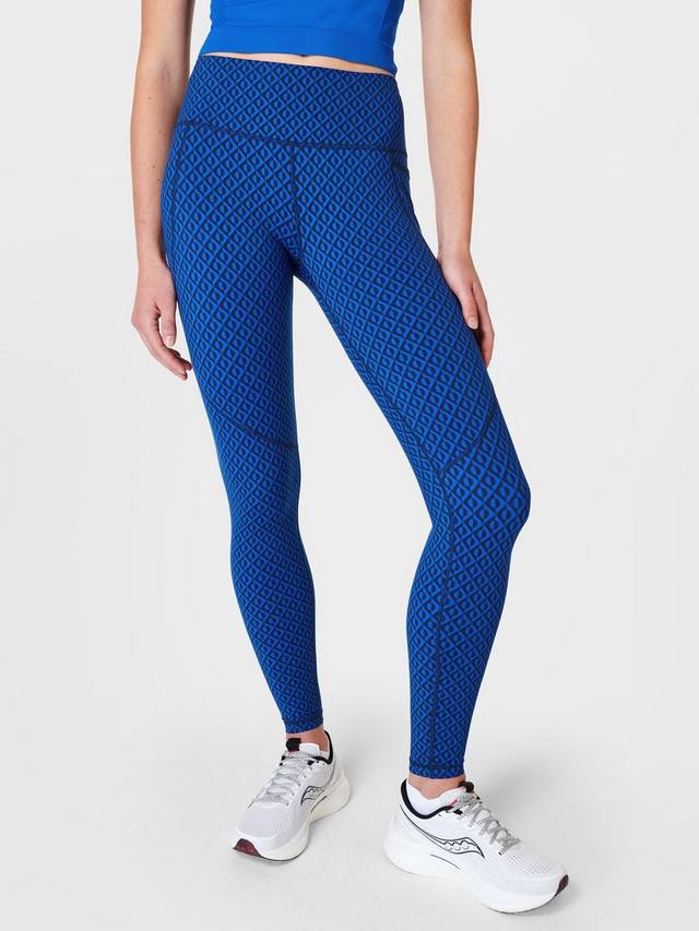 

Леггинсы для силовой тренировки Sweaty Betty, цвет Blue Apex Geo Print