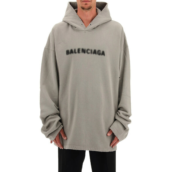 Толстовка blurred logo distress hoodie 'grey' Balenciaga, серый — фото 3