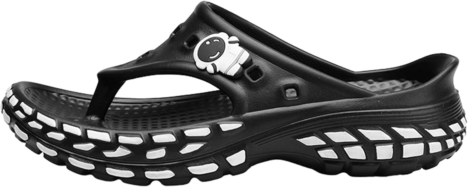 

Удобная толстая подошва с ощущением как подушка, мужские шлепанцы больших размеров, противоскользящие повседневные обувь Generic, черный