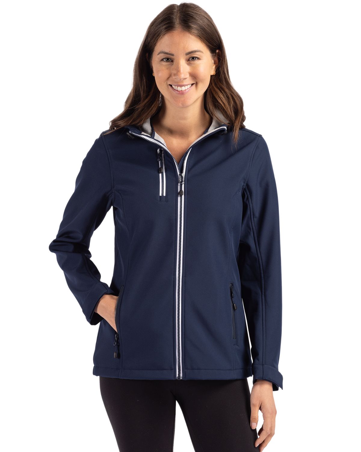 

Женская куртка Clique Telemark Eco Stretch Softshell с капюшоном и застежкой-молнией Clique, темно-синий