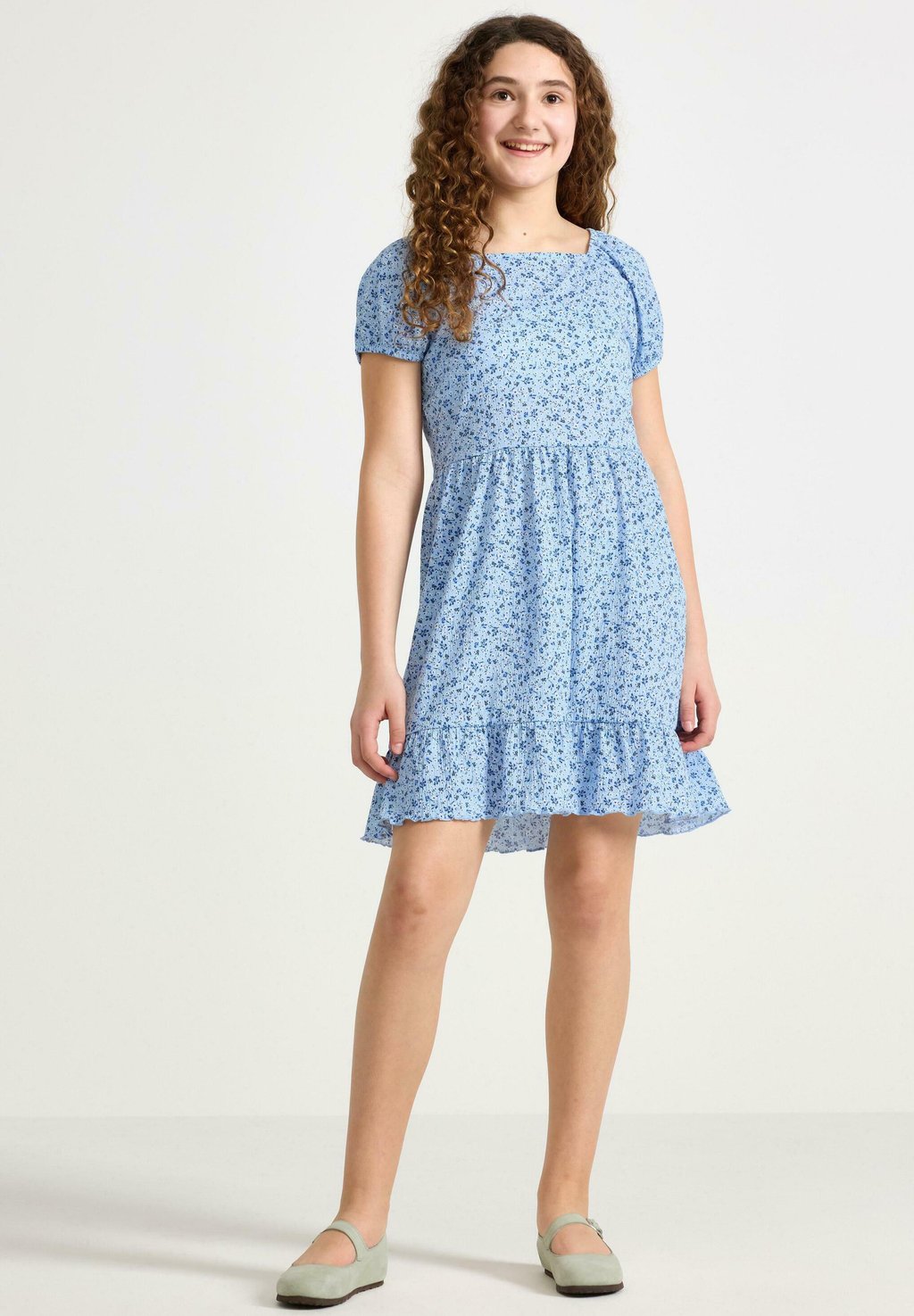 

Платье из джерси SHORT-SLEEVED Lindex, светло-голубой