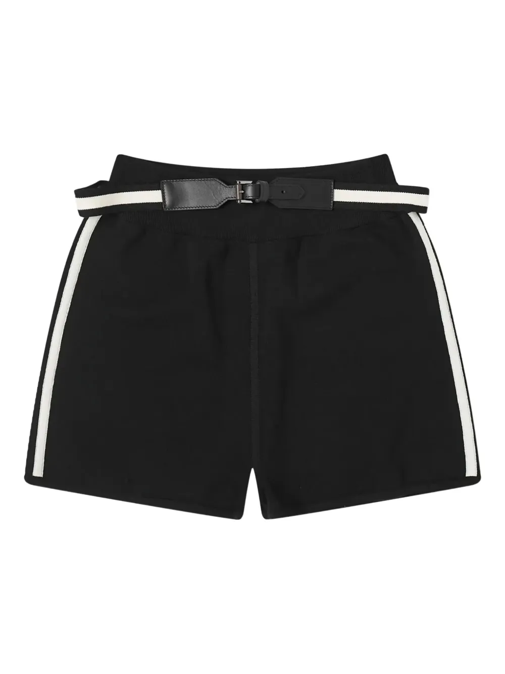 

Шорты с поясом и полосками по бокам MAX MARA, черный