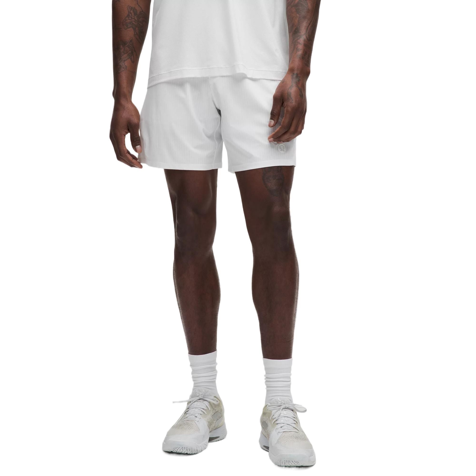 

Полосатые теннисные шорты с сеткой 7" мужские Lululemon, белый