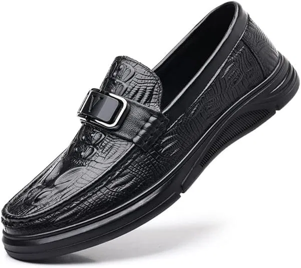 Мокасины кожаные мужские повседневные, Black FYEONCVS