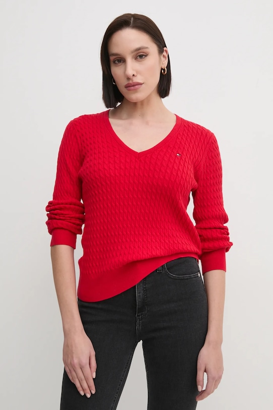 

Хлопковый свитер Tommy Hilfiger, красный