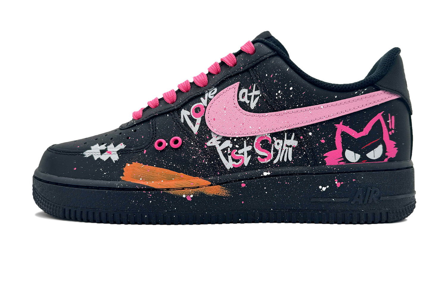 

Кроссовки Nike Air Force 1 Skateboarding Shoes Women's Low-top Black/pink, черный