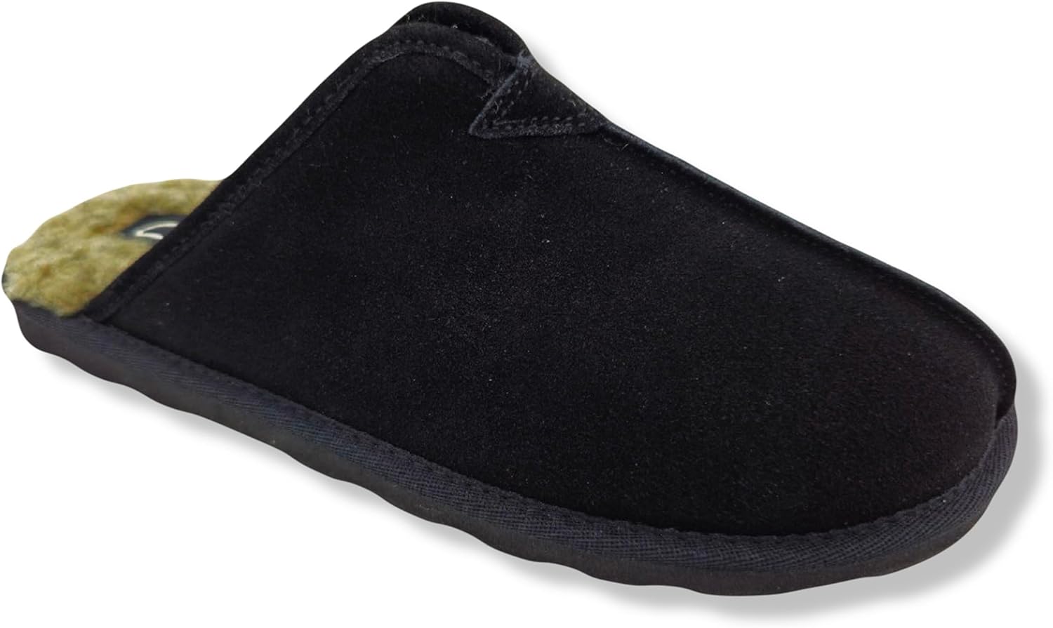 Мужские тапочки Clarks с мягким мехом, черный/бежевый — фото 4