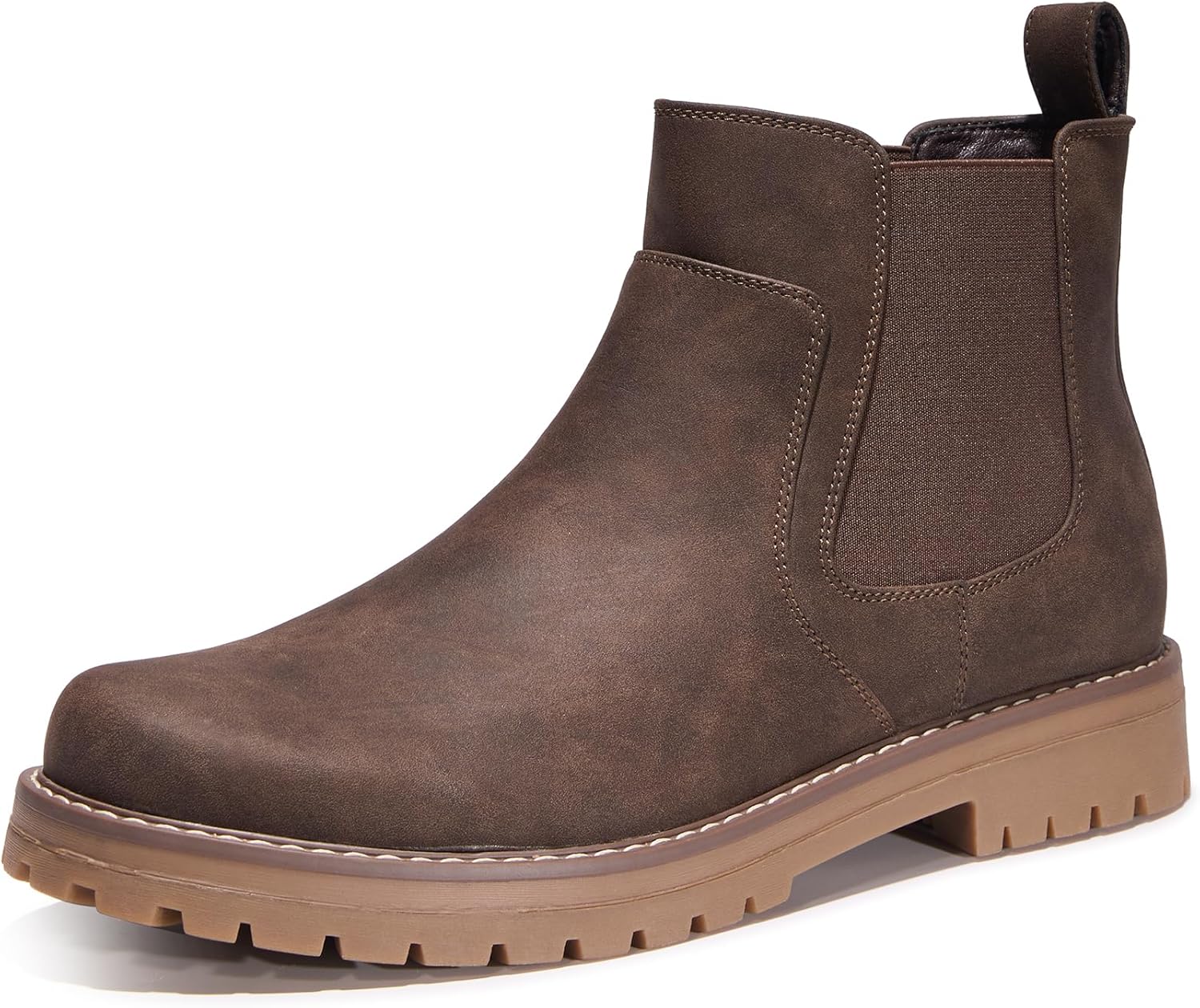 

Мужские ботинки челси, классические ботинки для мужчин, удобные повседневные ботинки без шнурков до щиколотки Truveld, темно-коричневый