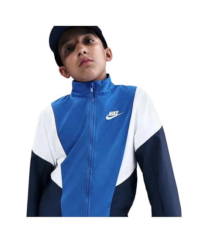Костюм спортивный тканый средней посадки Nike Kids, World Indigo/White — фото 3
