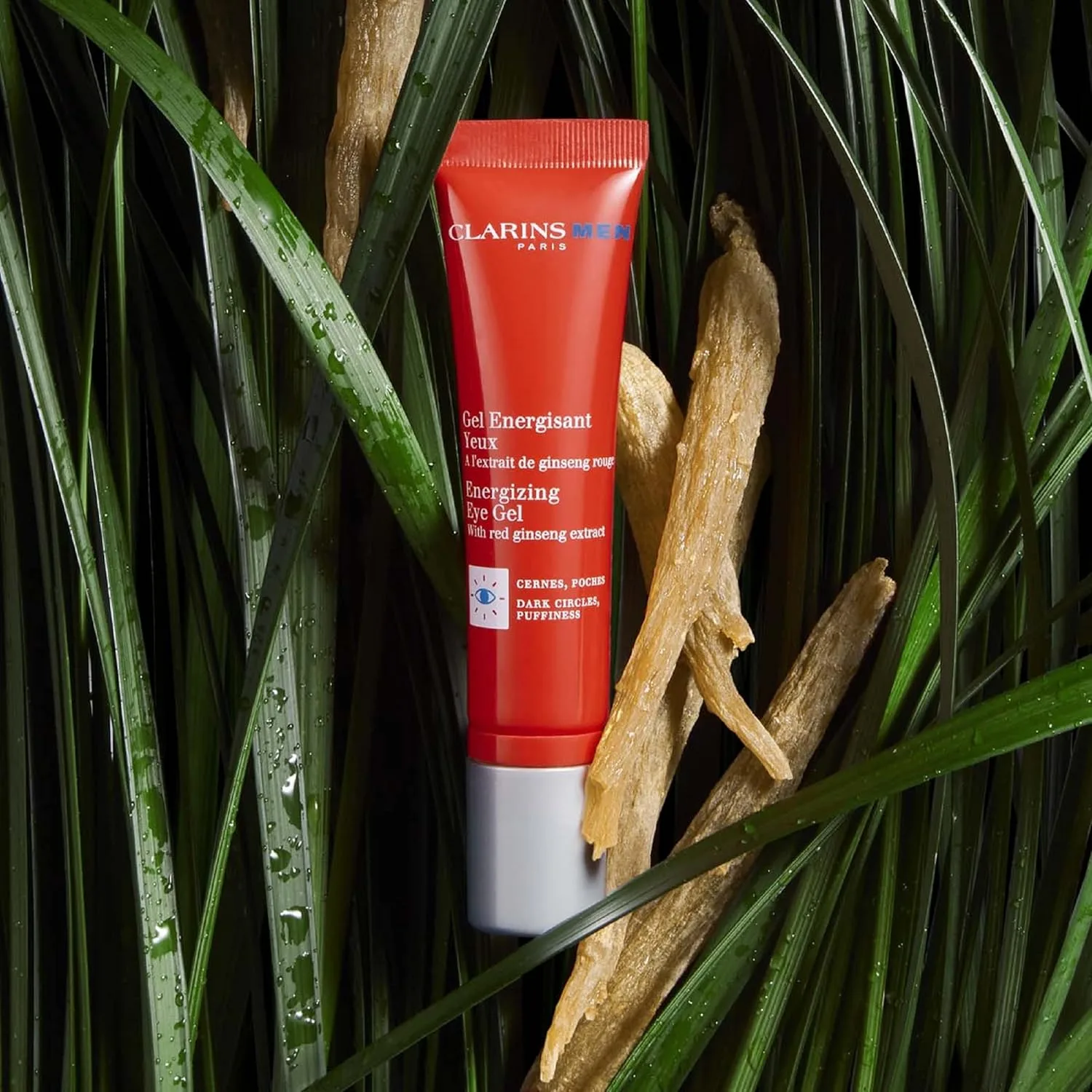 ClarinsMen energizing eye gel, охлаждающий роллер для уставших глаз, против темных кругов и отеков, увлажняет и разглаживает контур глаз, fragrance-no, 15 мл, Red — фото 4