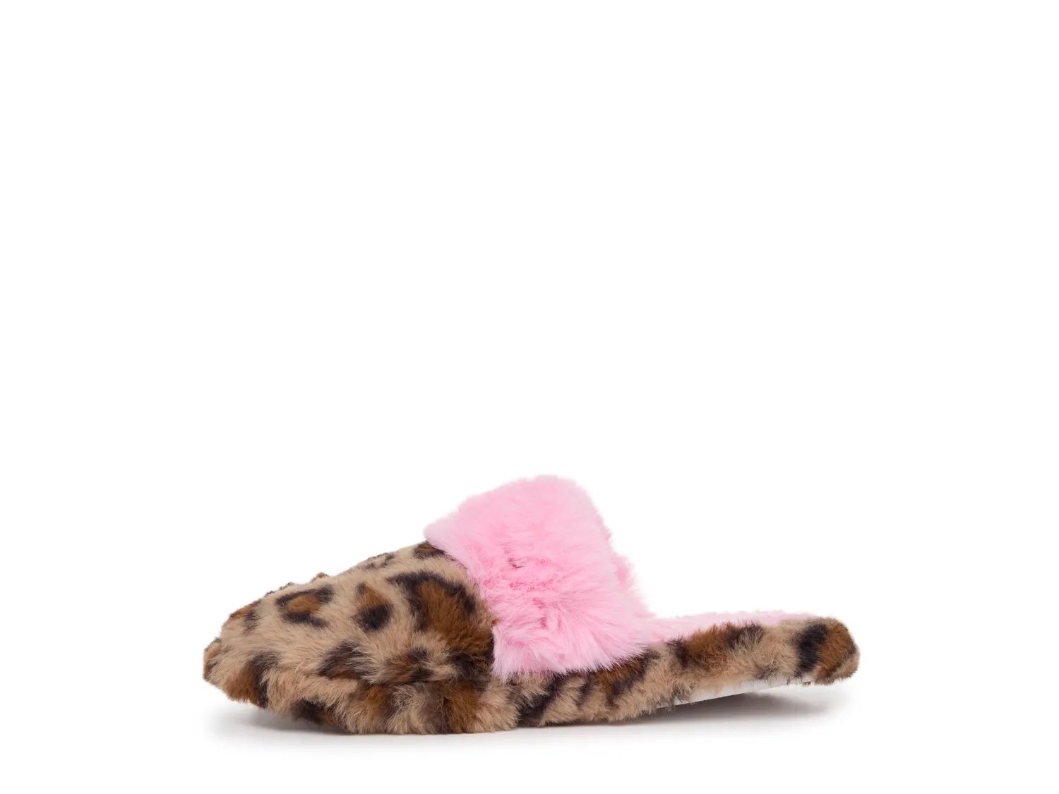 Тапочки OMG Accessories Leopard Gem Plush Slipper - Kids', коричневый/бежевый леопардовый принт — фото 3
