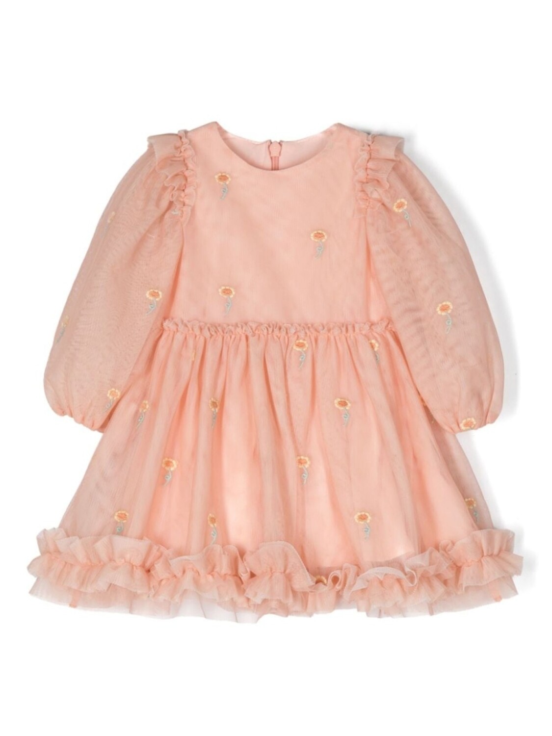 

Платье из тюля с цветочной вышивкой Stella McCartney Kids, розовый