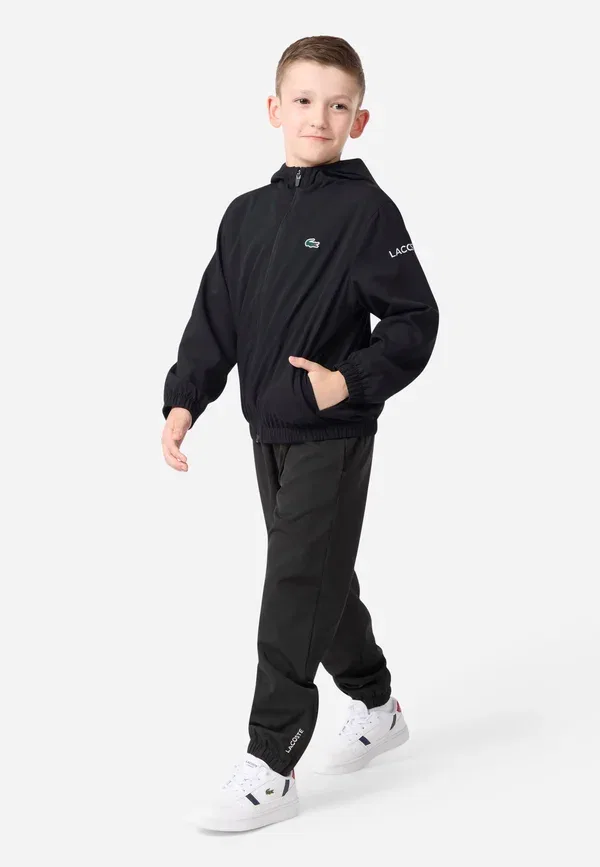 Куртка ветрозащитная Lacoste Diamond taffeta wind jacke training jacket, черный — фото 2