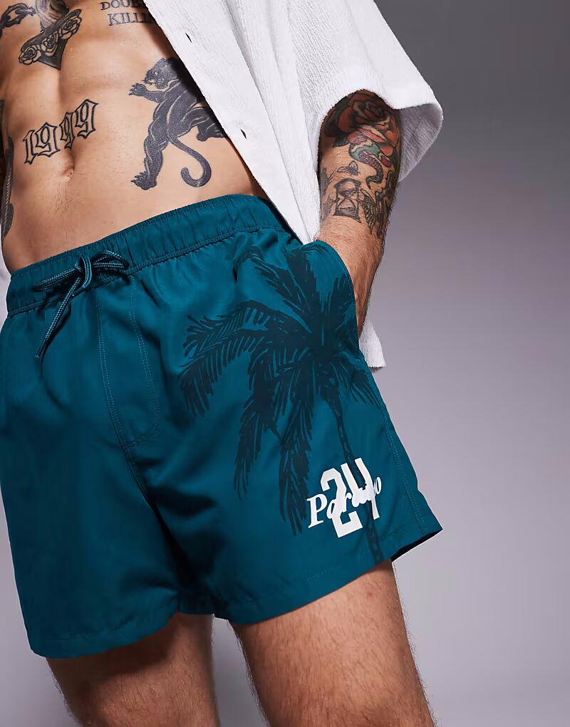 

Короткие шорты для плавания ASOS DESIGN зеленого цвета