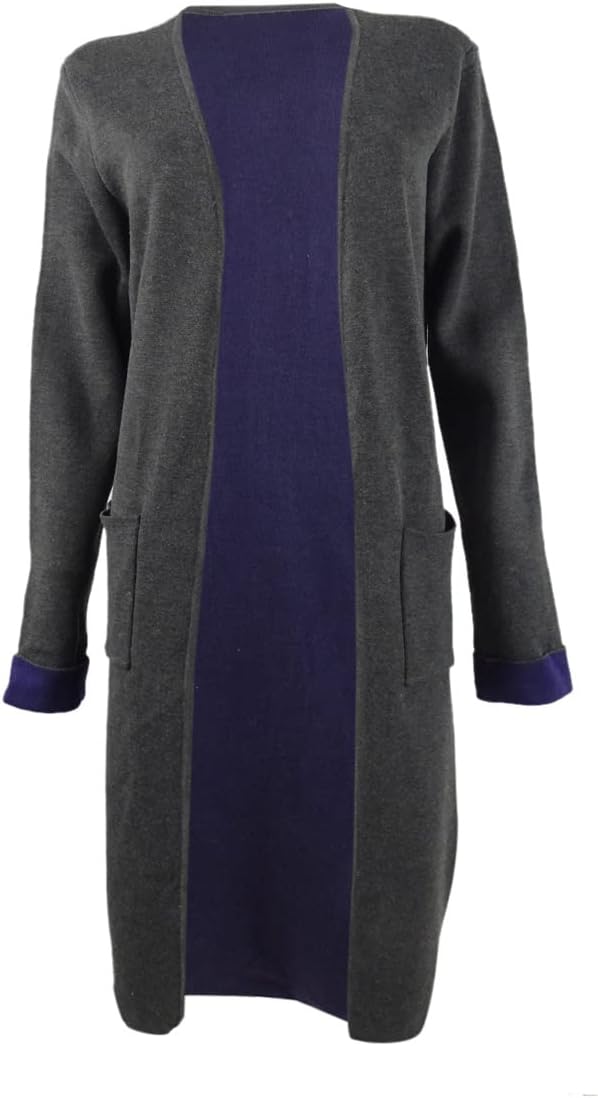 

Женский удлиненный кардиган Calvin Klein с накладными карманами, Charcoal/Purple