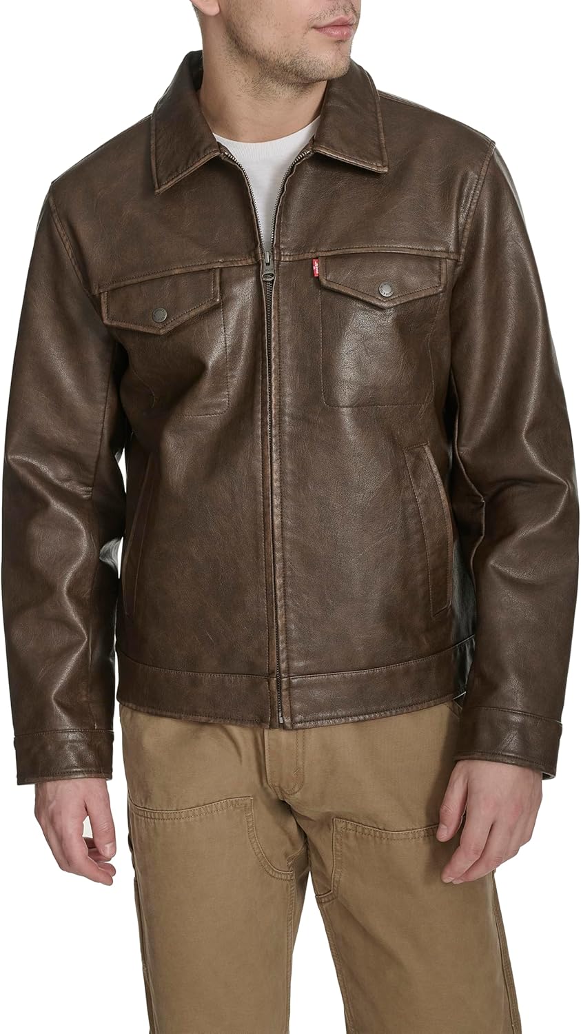 

Мужская куртка Levi's из искусственной кожи Levi's Modern Trucker Jacket, Saddle