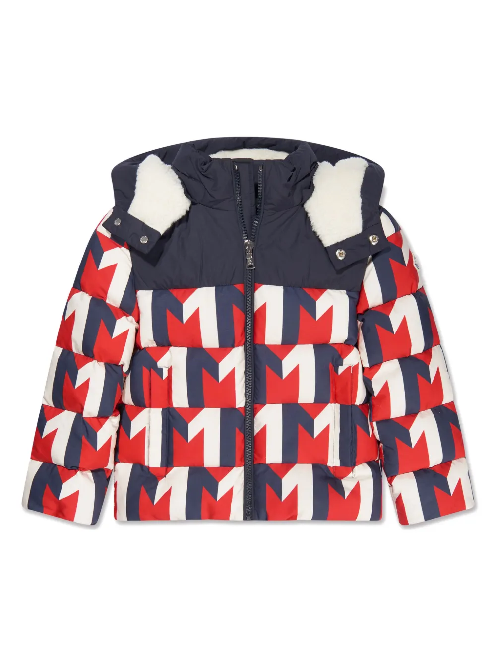 

Пуховик Evano с монограммой Moncler Enfant, синий