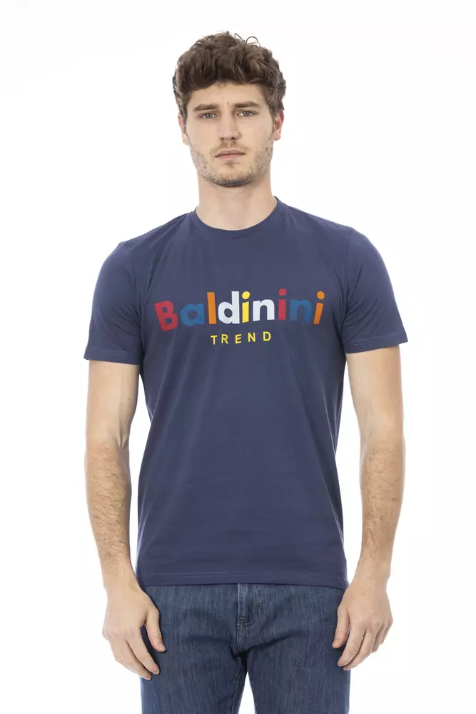 

Синяя хлопковая мужская футболка Baldinini Trend