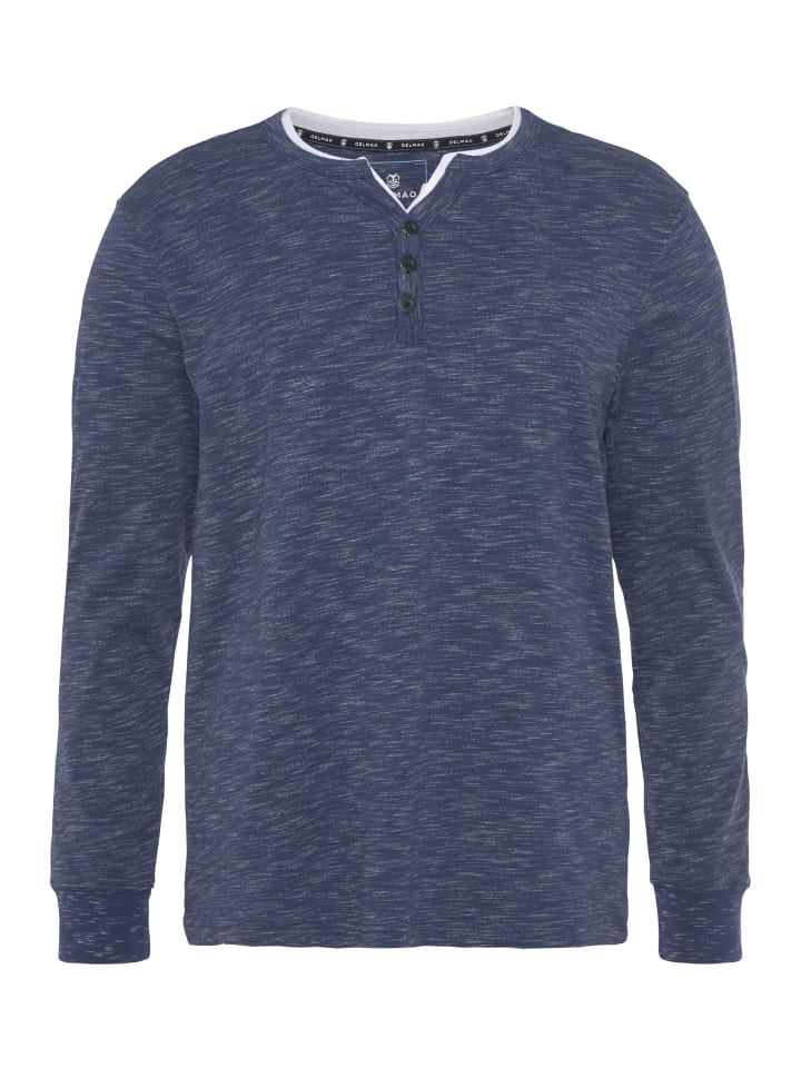 

Рубашка хенли темно-синего меланжевого цвета Delmao