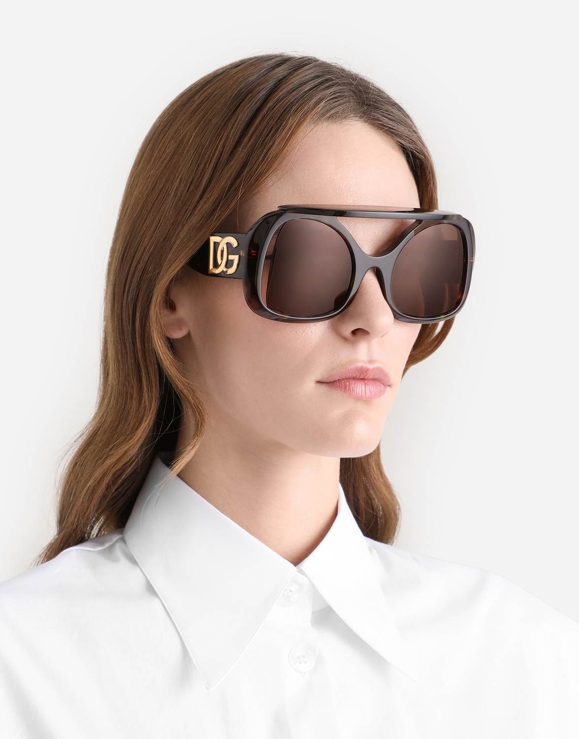 Сицилийские уличные солнцезащитные очки DOLCE & GABBANA, коричневый — фото 2