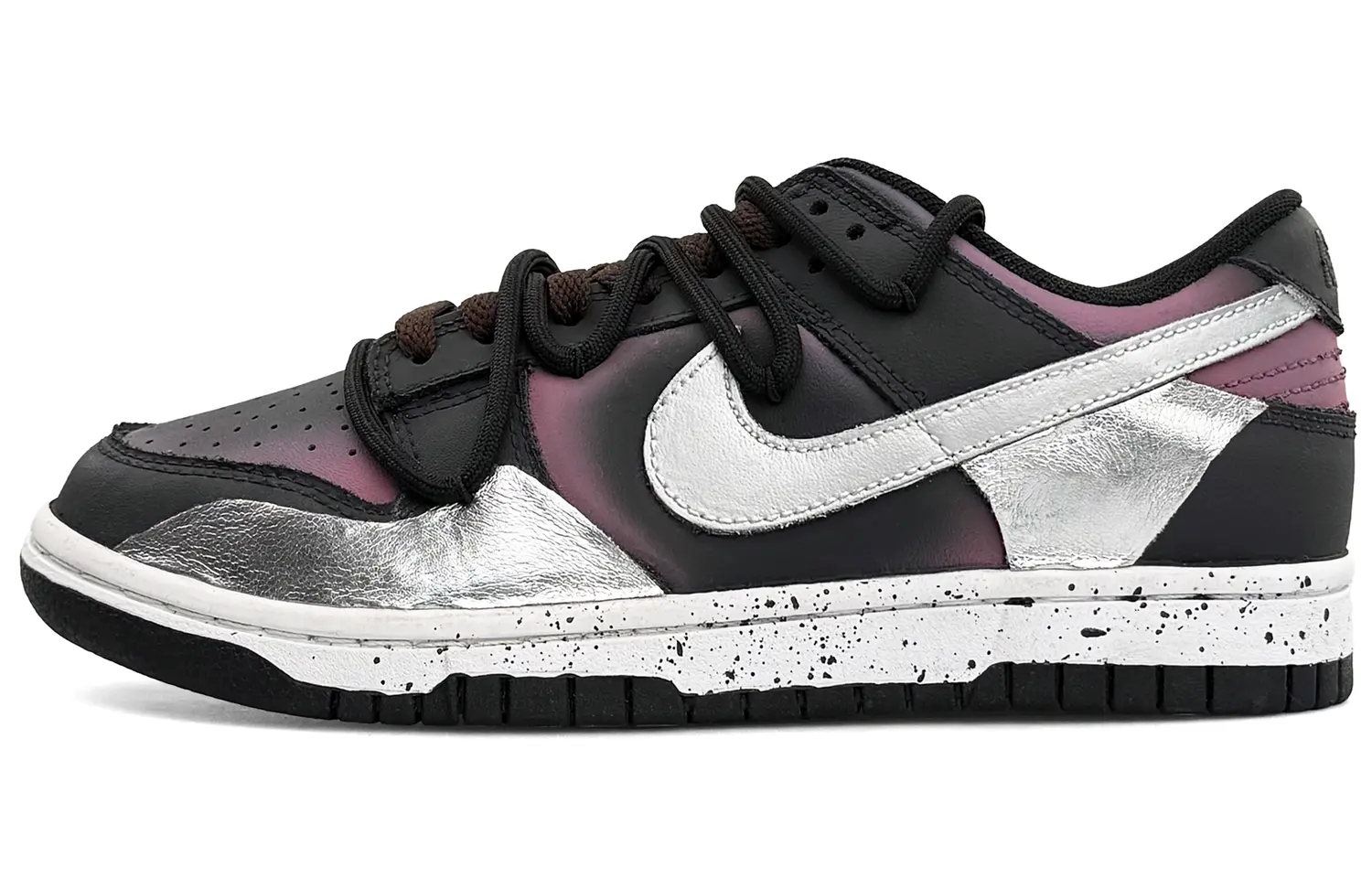 

Кроссовки Nike Dunk Skateboarding Shoes Women's Low-top Black, фиолетовый