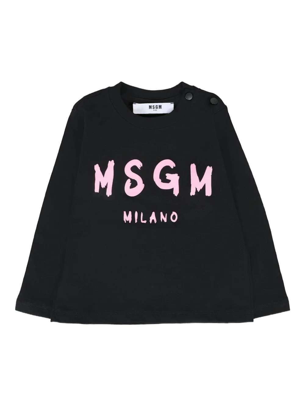 

Футболка с длинными рукавами и принтом логотипа MSGM Kids, черный
