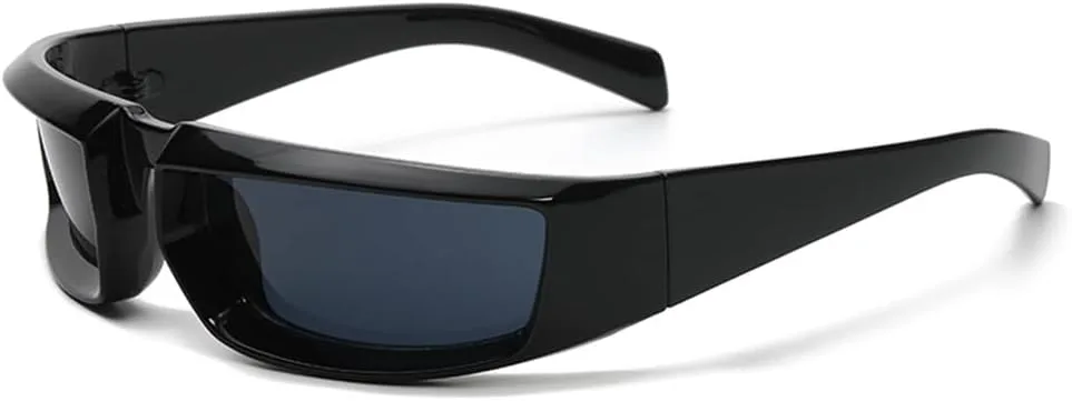 

Модные солнцезащитные очки в стиле стимпанк Y2K для женщин, панк-очки, солнцезащитные очки для мужчин, серебристые зеркальные очки, велосипедные очки KTUCN, Black