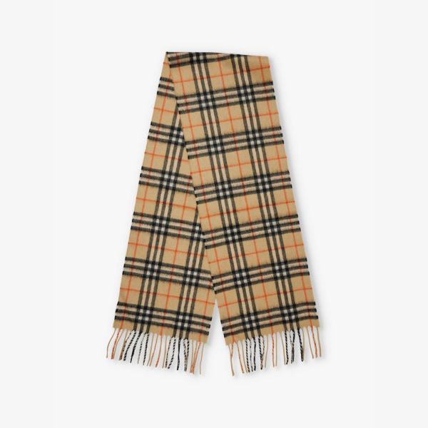 

Шарф из кашемира Check cashmere brand-tab, универсальный размер Burberry, цвет sand ip check